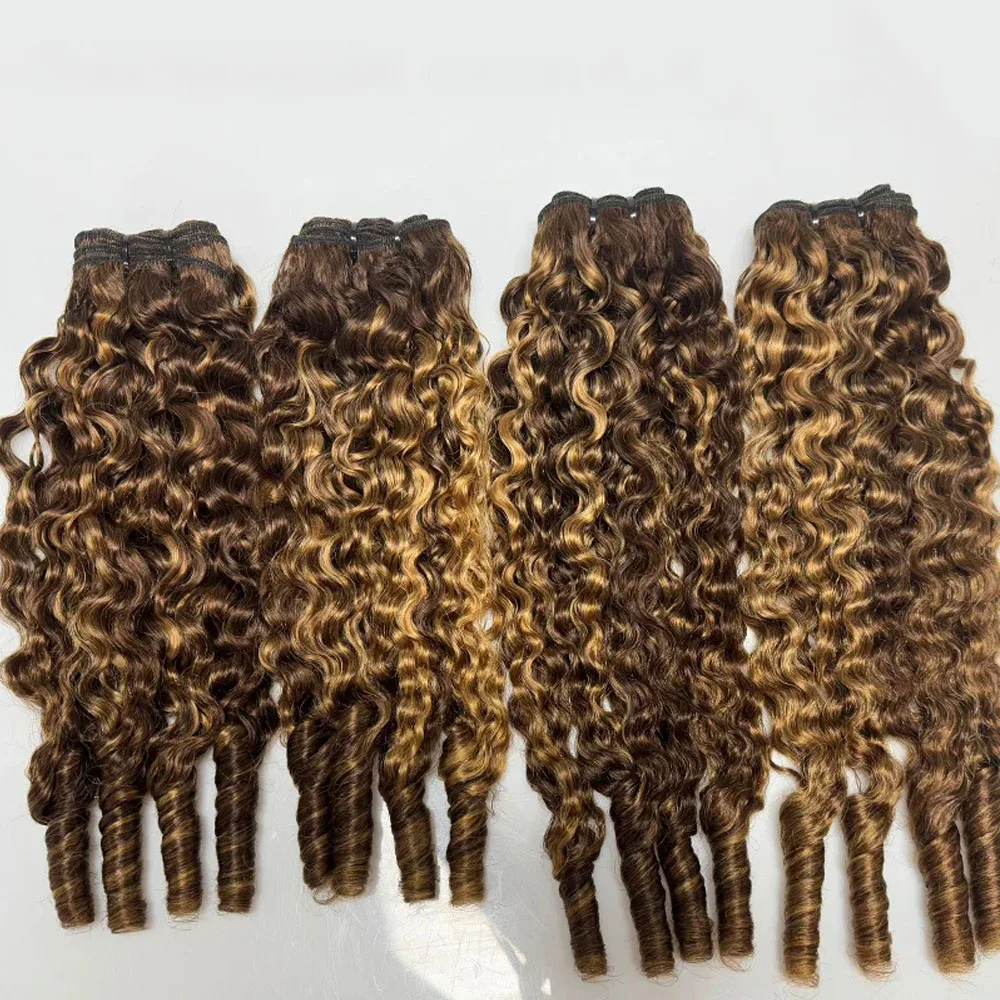 Highlight Ombre 3A 4C Burmese Curly Hair Bundles Raw Hair Bundles Human Hair Extension Vietnamese Pixie Curly Bundles 3