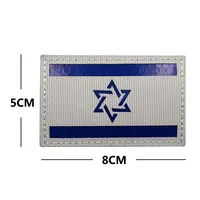 Светоотражающие нашивки с национальным флагом Израиля, вышитая военная форма, повязка на руку, тактический моральный значок с вышивкой, израильские нашивки — изображение 6