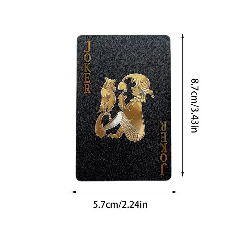 Playing Cards 54 Gold Playing Cards Plastic Poker Game Deck Foil Pokers Pack Magic Waterproof Card Gift Collection Gambling Board Game Plastic Playing Cards