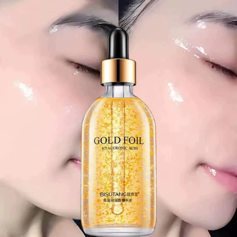 Facial serum 24k gold hyaluronic acid nicotinamide anti aging lifting collagen ginseng essence skin care whitening