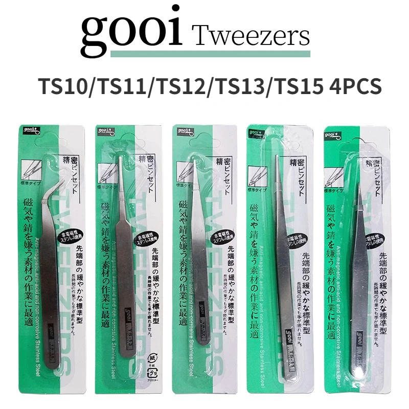 Tweezers model tools Gooi TS10-TS15 4pcs/lot Tweezers Narrow Straight Pointed Tweezers Model Craft Tool Set for Military Model Hobby DIY Tools