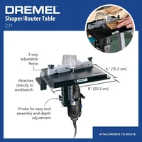 Dremel 231 Woodworking Carving Workbench Multi-Angle Rotary Tool Shaper and Router Table For Sanding Shaping Trimming Edges 2