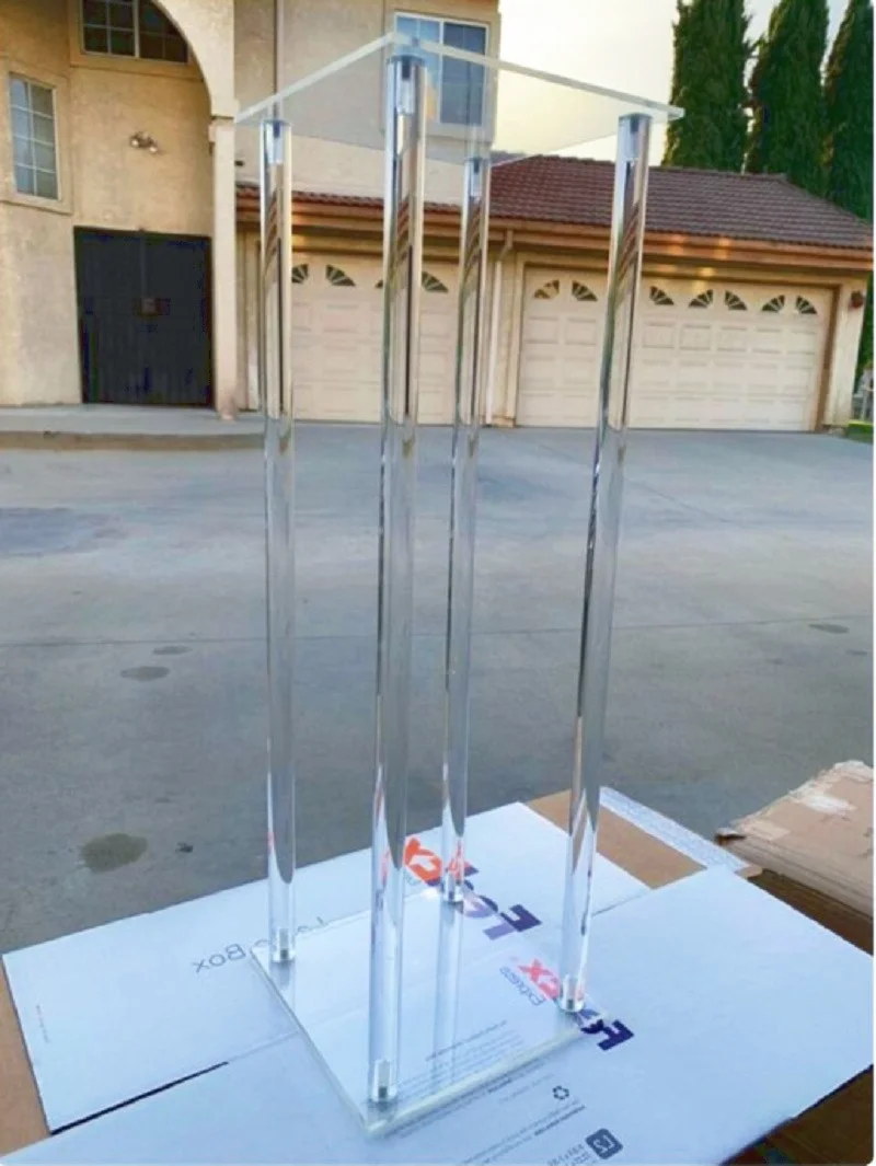 바닥 꽃병 투명 꽃병 테이블 센터피스, 결혼용 빈티지 꽃 스탠드 기둥, 웨딩 장식, 60cm, 40cm, 10 개