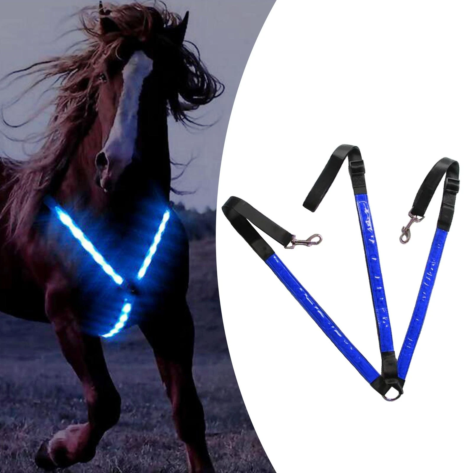 Frienda LED Light Horse Breastplate Collar Adjustable Visibility Tack