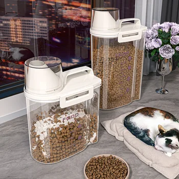 S68523dec2a42430fb3723781e3da15d5s.jpg Sealed Cat Food Storage Bucket Vacuum Preservation Tank for Dog Food Moisture-proof and Dehumidifying Pet Dog Snack Storage Box