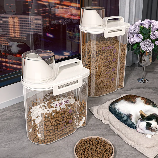 S68523dec2a42430fb3723781e3da15d5s.jpg Sealed Cat Food Storage Bucket Vacuum Preservation Tank for Dog Food Moisture-proof and Dehumidifying Pet Dog Snack Storage Box
