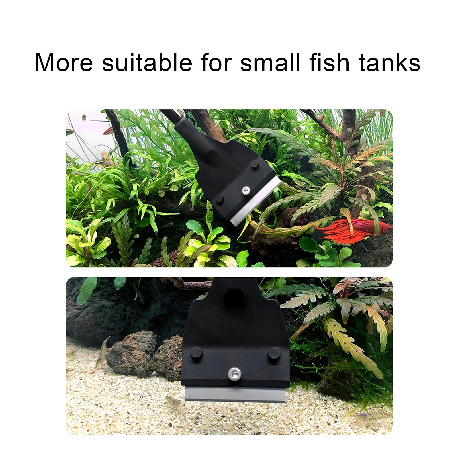 Aquarium Algae Razor Scraper-Extendable 21.65in Cleaning Tool for Glass Fish Tanks