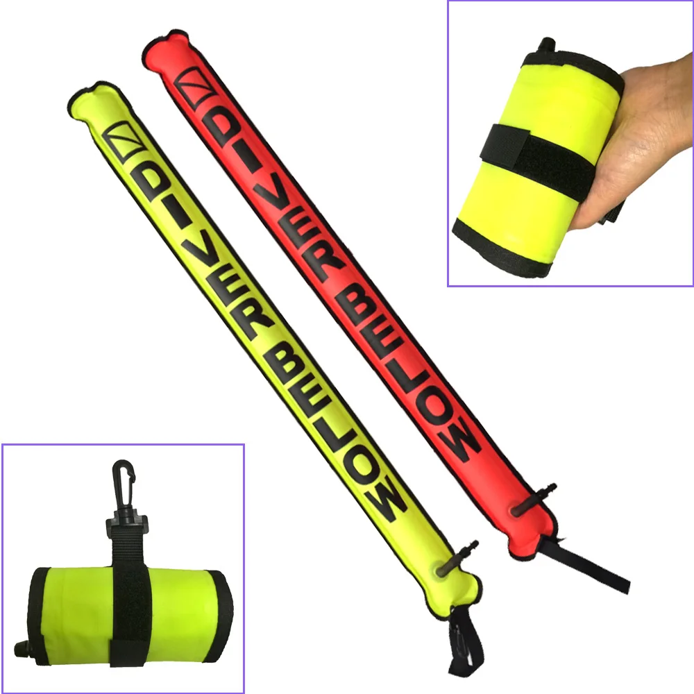 110cm Scuba Diving Surface Marker Buoy SMB Signal Tube Safety Sausage SMB Gear for Underwater Spearfishing Snorkeling Diver 110cm scuba diving surface marker buoy smb signal tube safety sausage smb gear for underwater spearfishing snorkeling diver