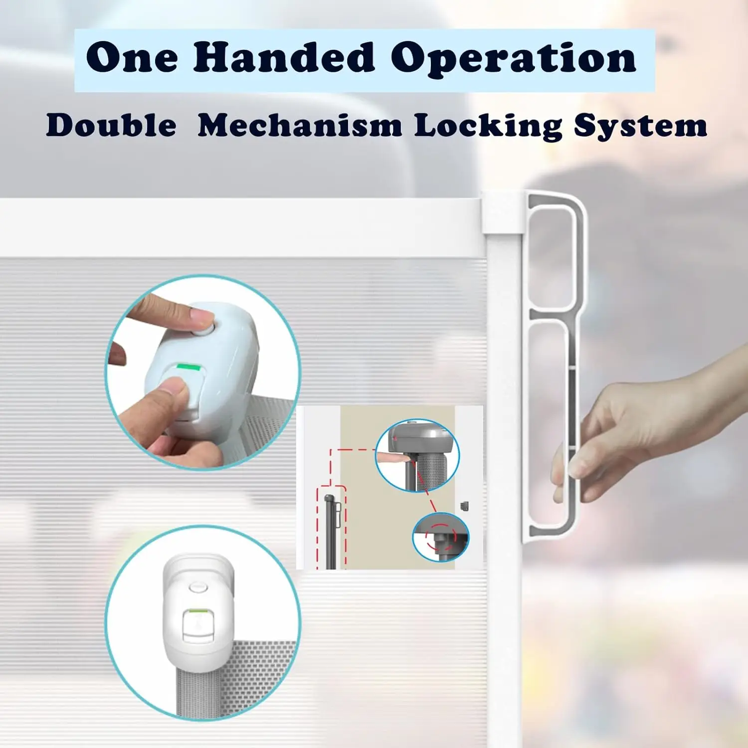 BRIEFNESS Retractable Stair Gate Safety Gate Safety Dog Gate Retractable Gate Baby Stair Gate Child Safety Gate White