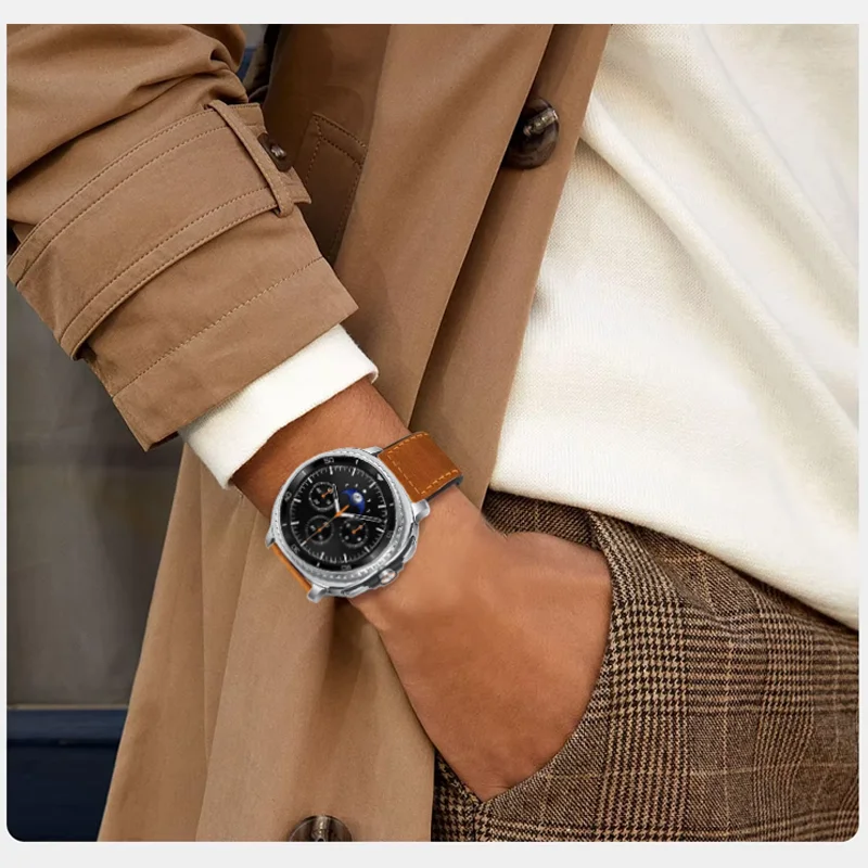 Silicone and Leather Magnetic Watch Band Strap