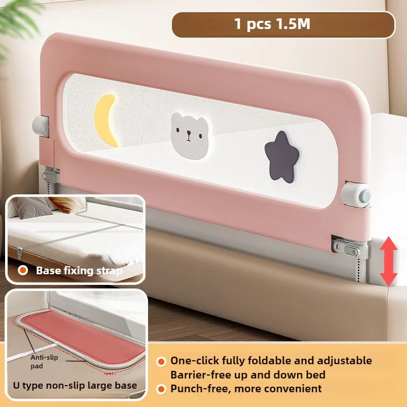 Collapsible Invisible Baby Bed Safety Rail-Anti-Fall Bedroom Guardrail Protective Security Fence for Toddlers