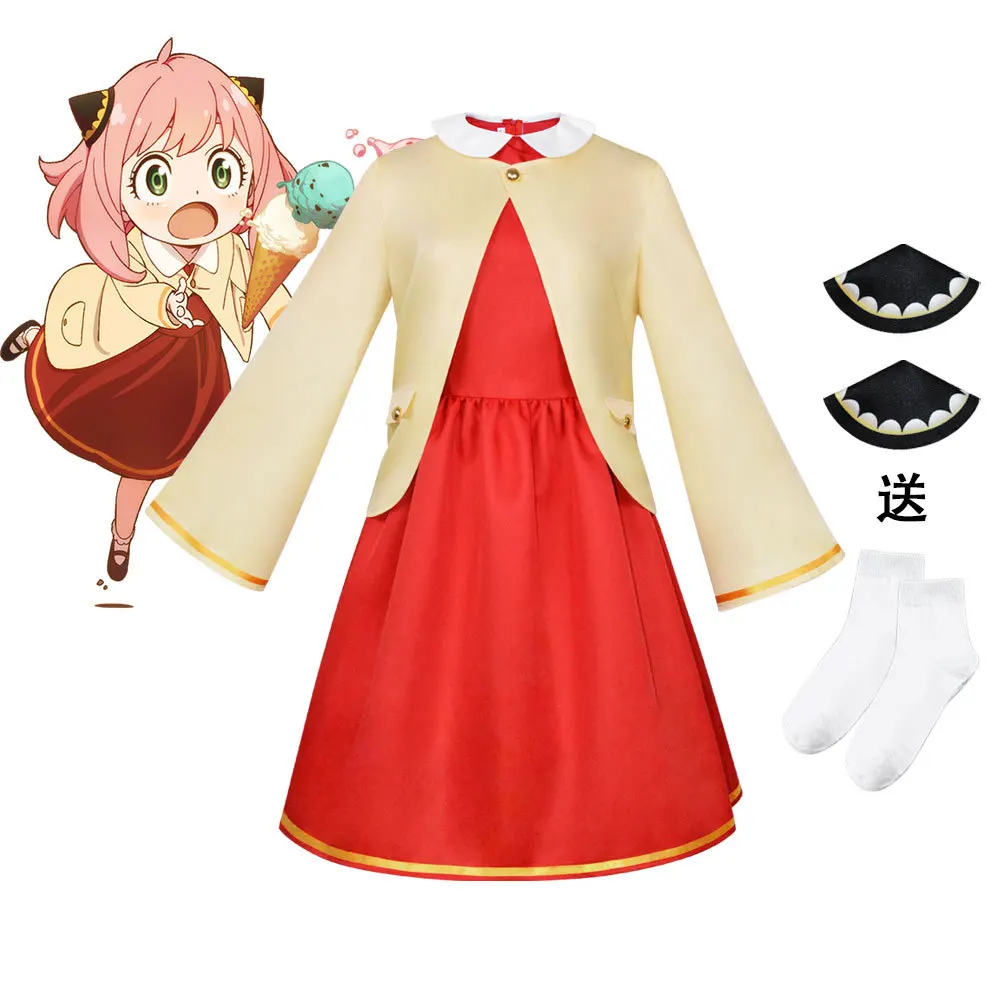 thumbnail image 1 of Disfraz de Anime Spy Family Anya Forger, disfraz de asesino asesino, vestido negro con cuello halter gótico, uniforme para adultos y niños, 1 of 5