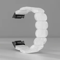 Breathable Resin Strap - Sport Elastic Wristband for All - Day Comfort (Pearlescent White)