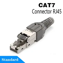 High - Speed Metal Tool - Free Ethernet Plug for RJ45 Cables, Cat8/7/6A, Easy Termination, Reusable, 2000MHz 40G LAN Capacity, Suitable for 22 - 24AWG (CAT7 Connector)