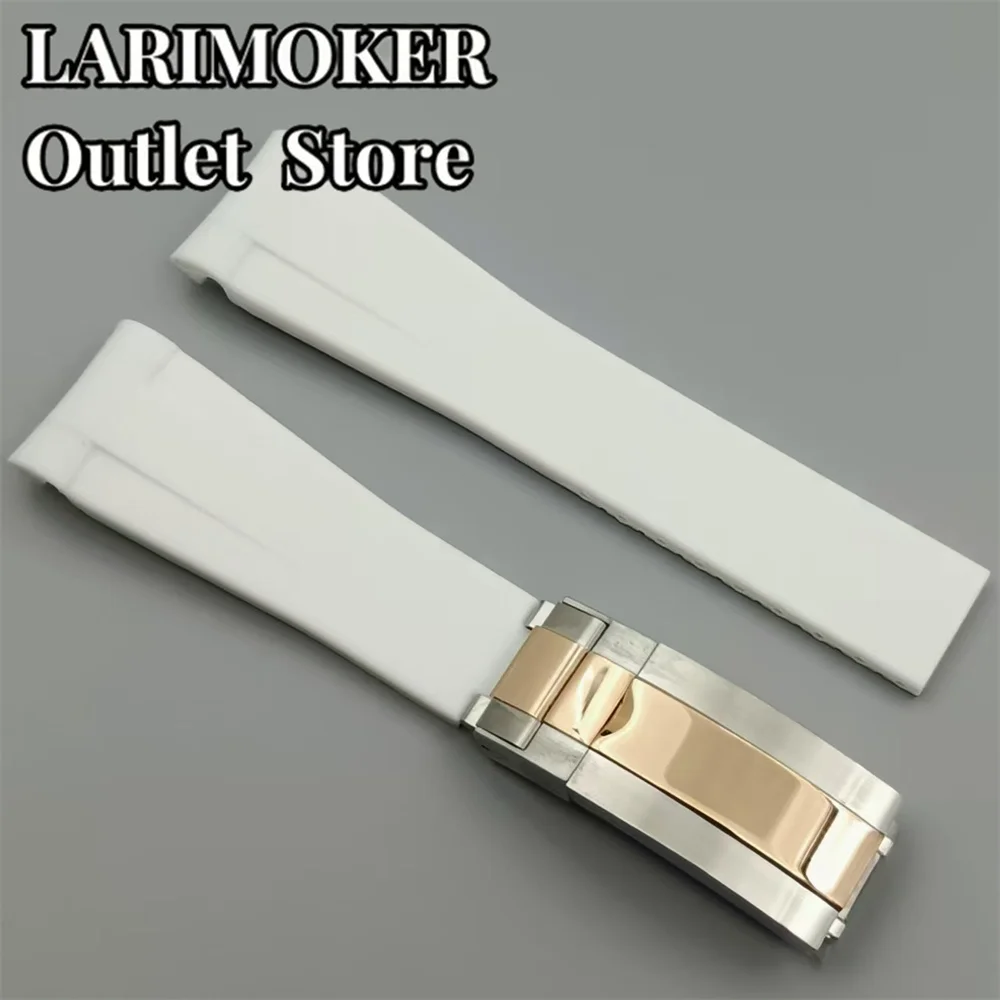 20mm Multi-Color Rubber Watch Strap with Stainless Steel Buckle