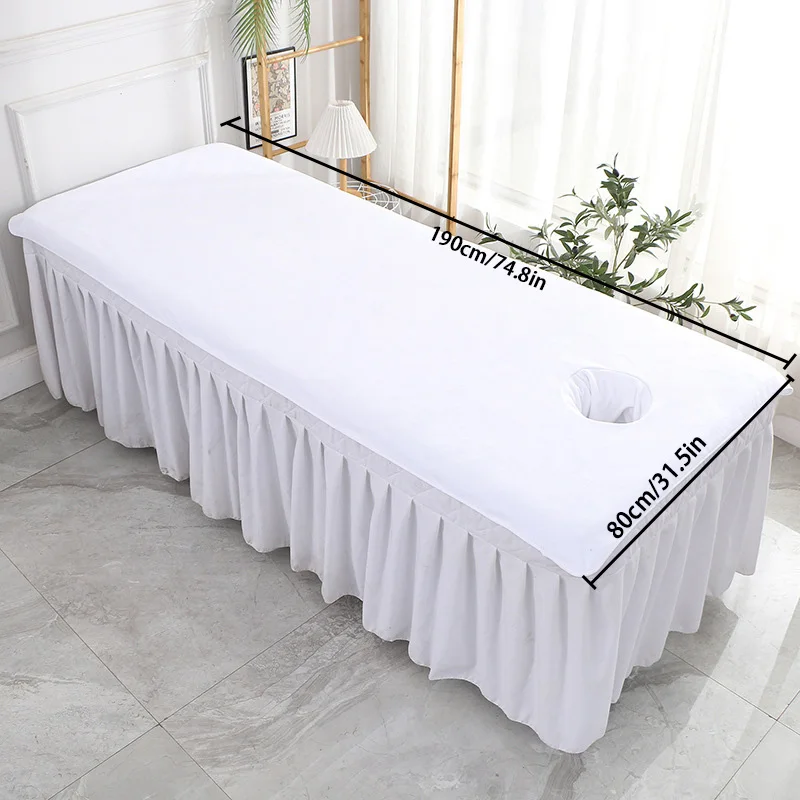 Solid Velvet Beauty Salon SPA Bed Sheets Massage Warm Bed Table Cover Sabanas Para Cama Soft Salon Sheets With Hole 6