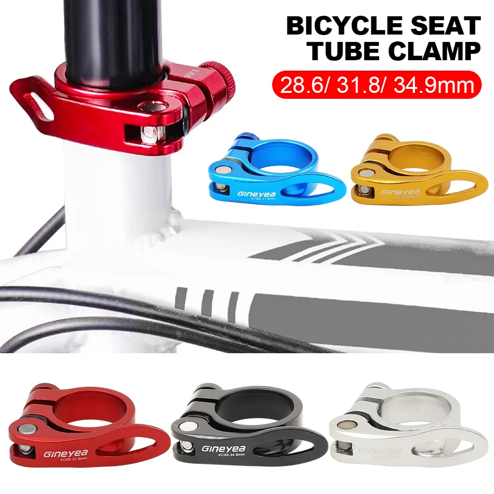 Mountain Bike Saddle Seatpost Clamp Quick Release Aluminum Bicycle Clamp Ring for Road MTB Cycling Adjustable Seat Lock