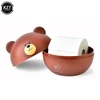 Cute Bear Head Tissue Box Nordic Roll Paper Storage Box Wc Round Container Rack Napkin Holder Living Room Creative Home Simple 1