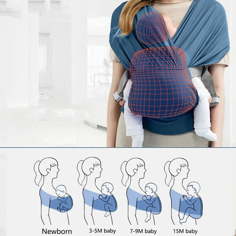 Baby Carrier Sling Ergonomic Stretchy Infant Xtype Front Hold Newborn Adjustable Portable Kangaroo Swaddle Strap