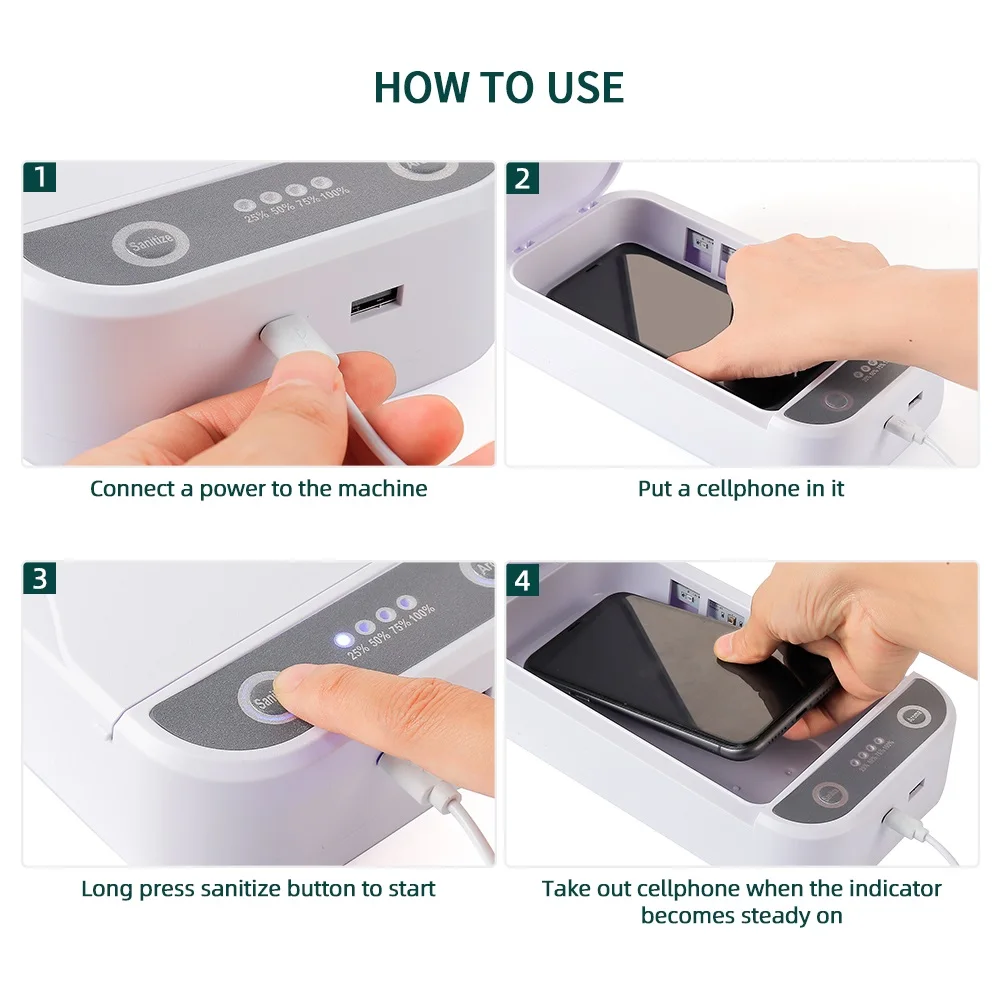 Stérilisateur UV HITRENDS Pour Téléphone - Boîte Désinfectante Avec Aromathérapie - Pour Smartphones, Bijoux, Sucettes