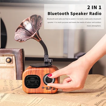 Głośnik Bluetooth Retro drewno przenośne pudełko bezprzewodowy Mini głośnik zewnętrzny na nagłośnienie TF FM Radio muzyka MP3 Subwoofer tanie i dobre opinie KELKILO Baterii Drewna Pełny zakres 2 (2 0) CN (pochodzenie) 25 W NONE Apple Music ODTWARZANIE WIDEO Full-Range Portable
