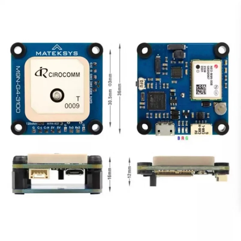 Module GNSS M9N + Boussole RM3100 CAN/UART pour Drone FPV