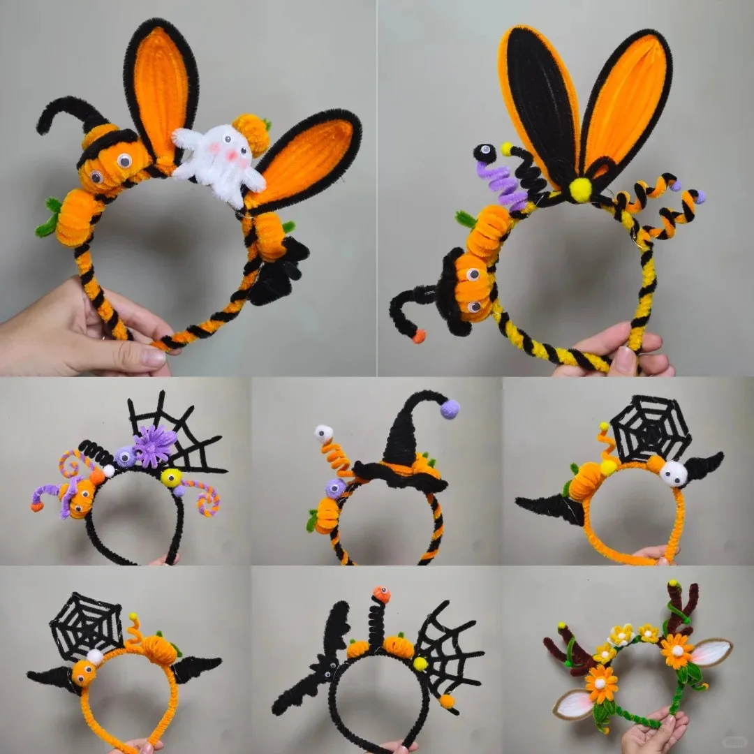 Description Picture 6 of item300 Pieces Halloween Pom Poms Assorted Pom Poms Fluffy Balls for Halloween DIY Crafts Party Decorations, 3 Colors