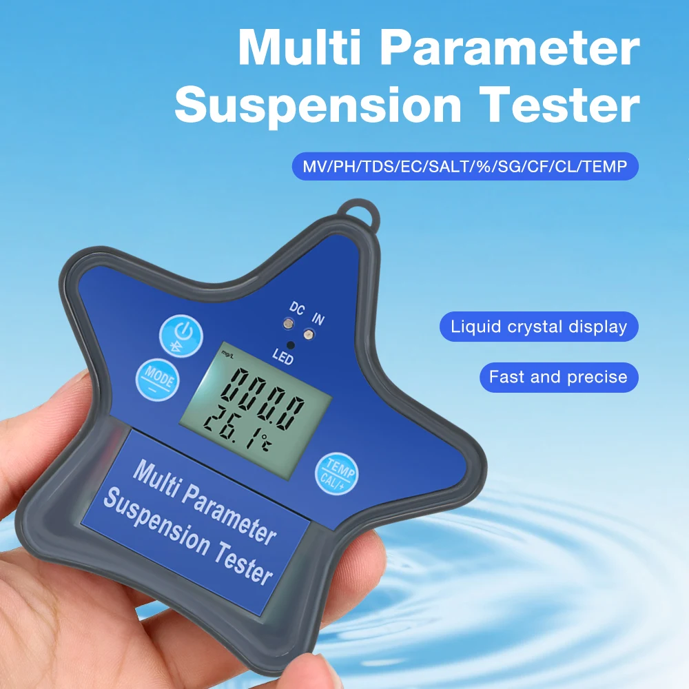 Tuya Multi Parameter Suspension Tester 9 in 1 Water Quality Monitor pH ORP