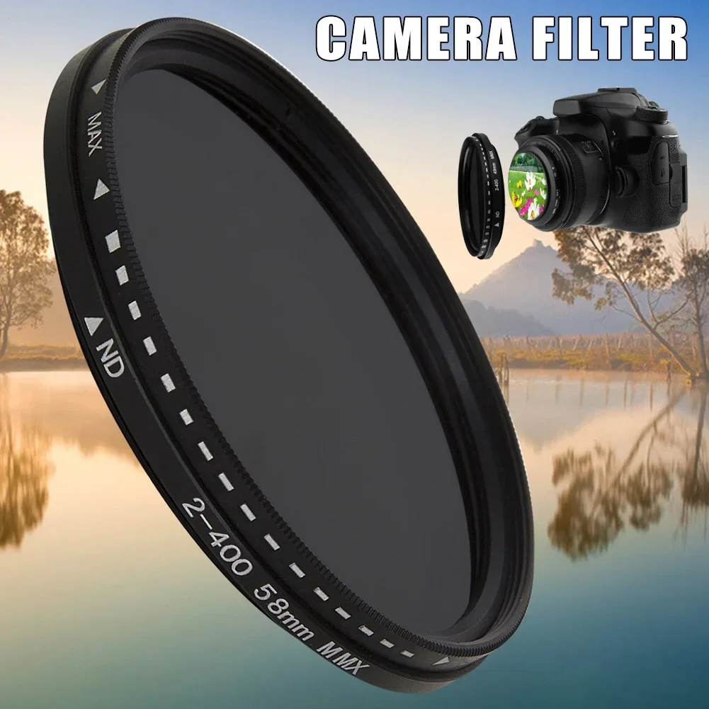 Adjustable Fader Variable ND Filter ND2 to ND400 Neutral Density for Camera Lens 37/43/46/49/52/55/58/62/67/72/77/82mm