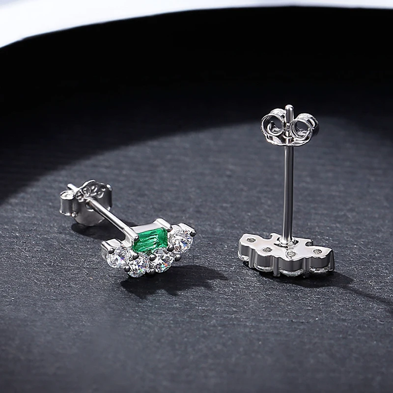 Piccoli orecchini a bottone in argento sterling per donna, minuscoli zirconi cubici rotondi, accessori di lusso originali certificati_voghion.com