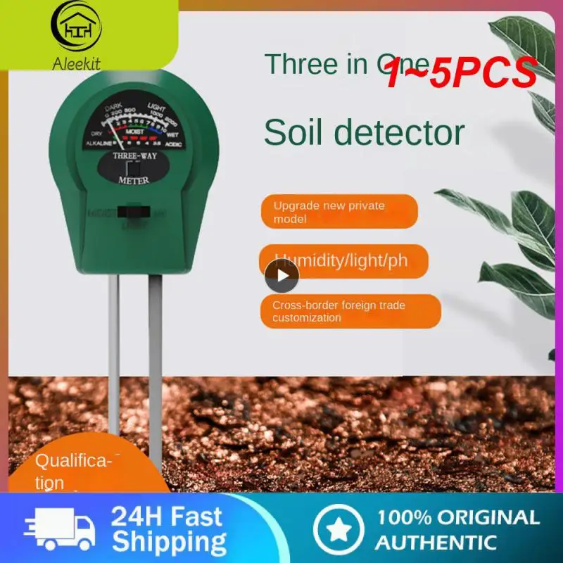 

1~5PCS In 1 Digital PH Test Garden Soil Moisture Meter LCD Monitor Thermometer Temperature with Backlight for Gardening Plants