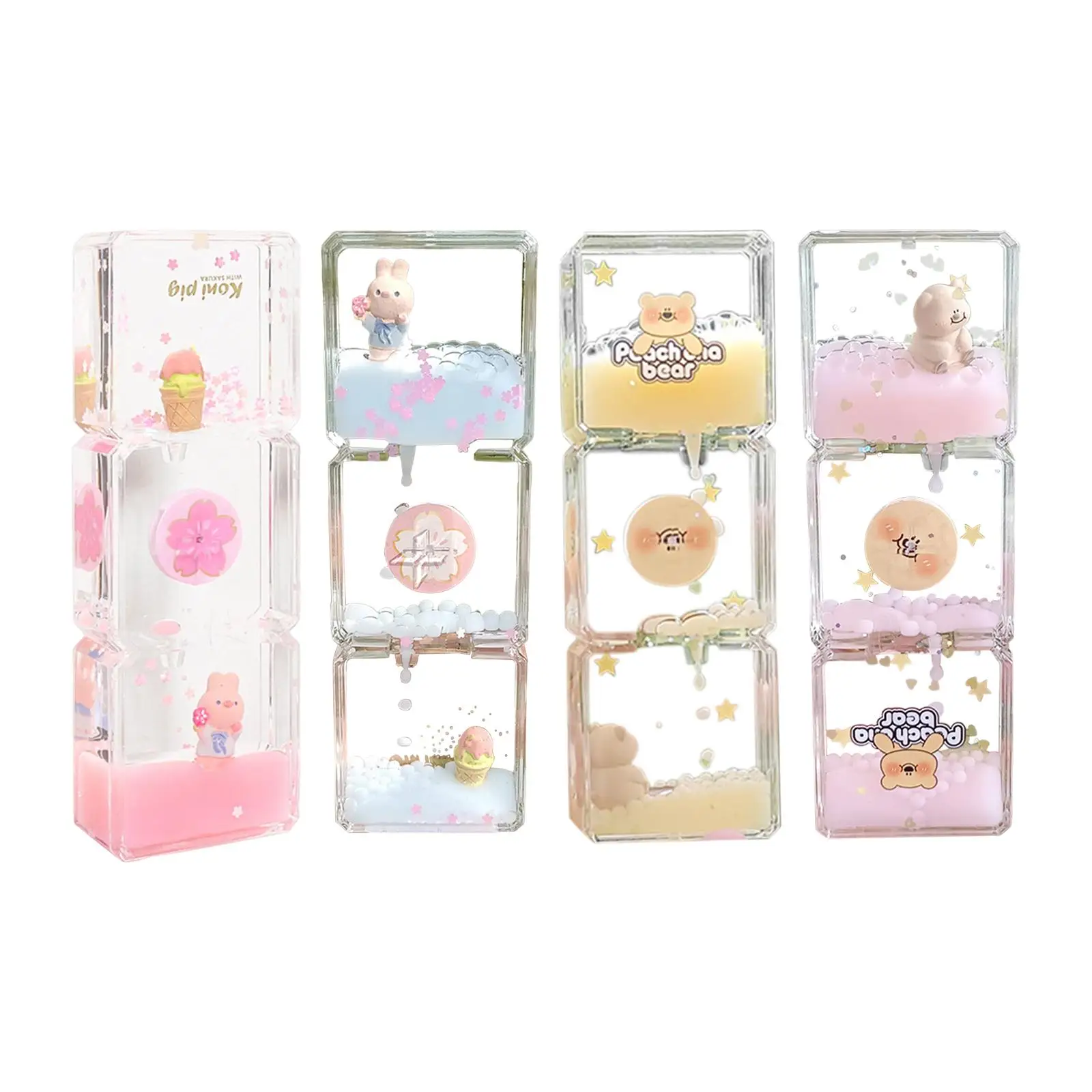 귀여운 액체 모션 버블러 타이머, 유아용 책상 장식, 어린이 생일 선물 