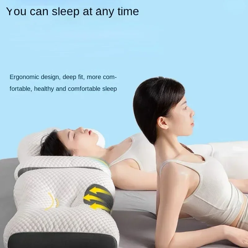 Neck Pillow Concave Convex Design Helps Massage Neck Fiber Helps Sleep