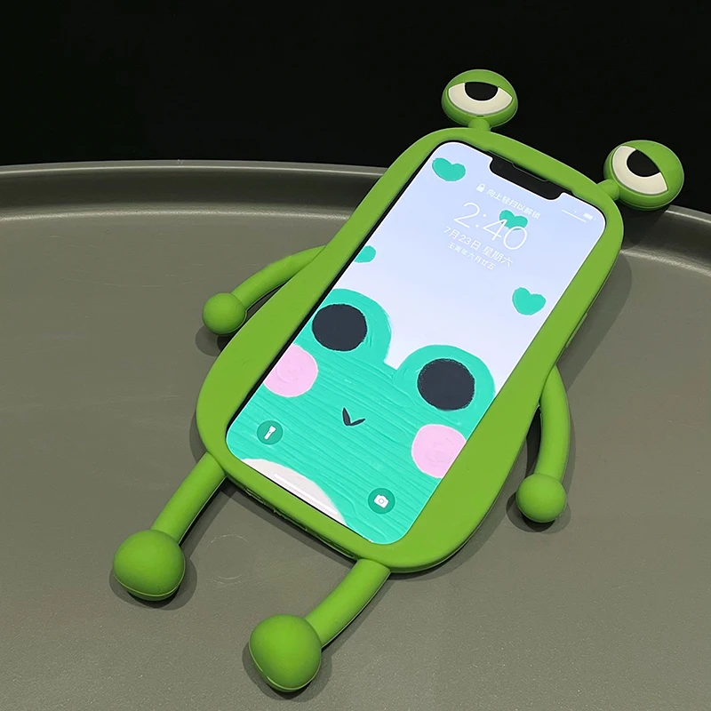 Iphone Crazy Phone With Airpods Funny Soft Silicone 3D Frog Phone