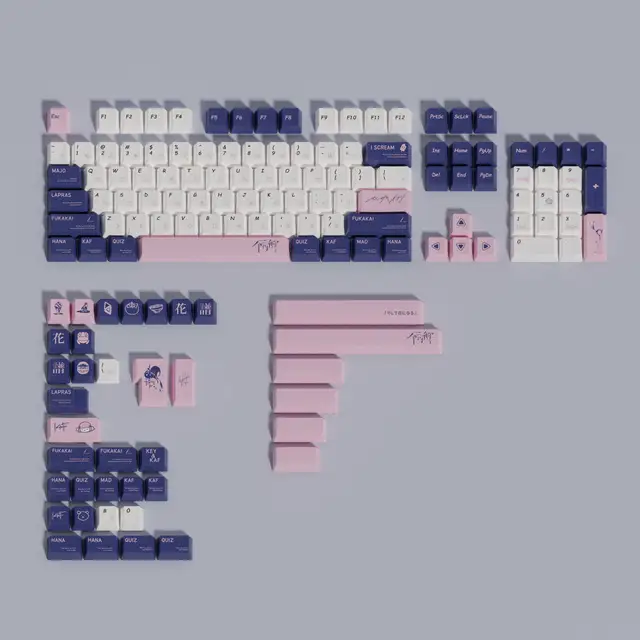 PBT Keycaps Cherry Profile Custom Kaf Keys 5 Side DYE Sublimation ANSI Layout ISO Enter For Outemu MX Switch Mechanical Keyboard