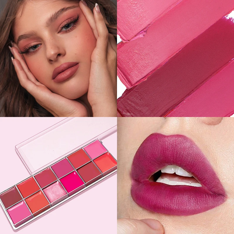 12 Colors Matte Lipstick Palette Lip Gloss Makeup Cosmetics Moisturizing Lip Tools for Women Valentine's Day Gifts Makeup Beauty 2