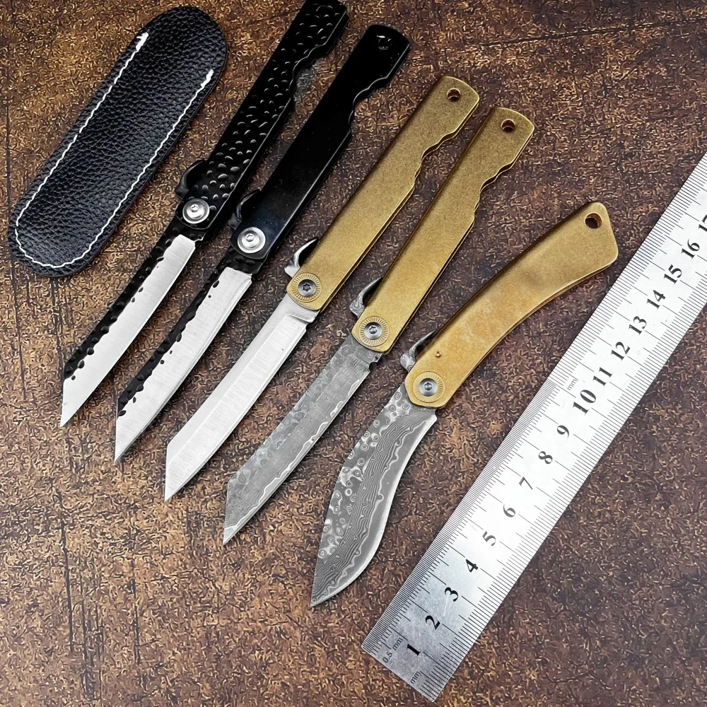 Higonokami Japanese Style Folding Knife Forged Steel Outdoor Camping Knife Portable Pocket Fruit Knife Self Defense EDC Tool with Stainless Steel Handle