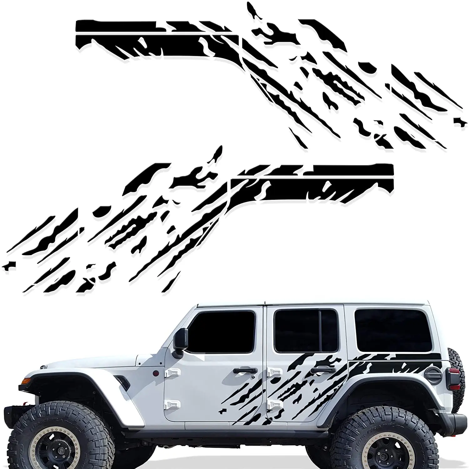 

Factory Crafts Splash Side Graphics Kit 3M Vinyl Decal Wrap Compatible with Wrangler JL 4 Door 20182021 (Black)