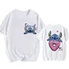 Hip Hop Shirt EU Size Unisex Disney Lilo Stitch Cartoon T Shirt Stitch Cute Manga T-shirt Y2k Graphic Tshirt Top Tees Clothes 2