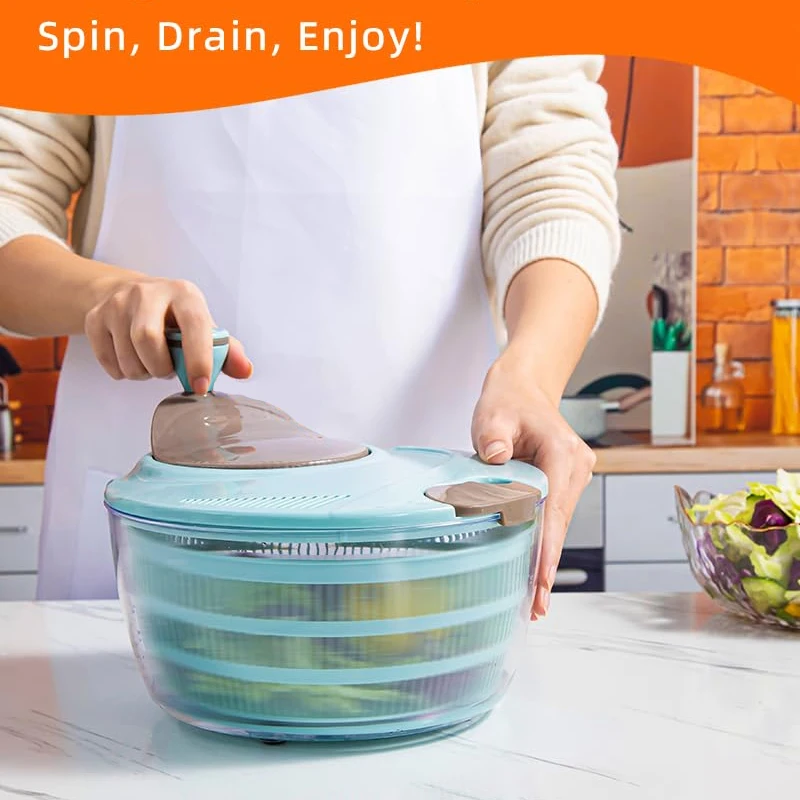 Salad Spinner 4.24 Quart Lettuce Spinner Double Drainage Holes For Washing Spinning Draining Greens salad spinner