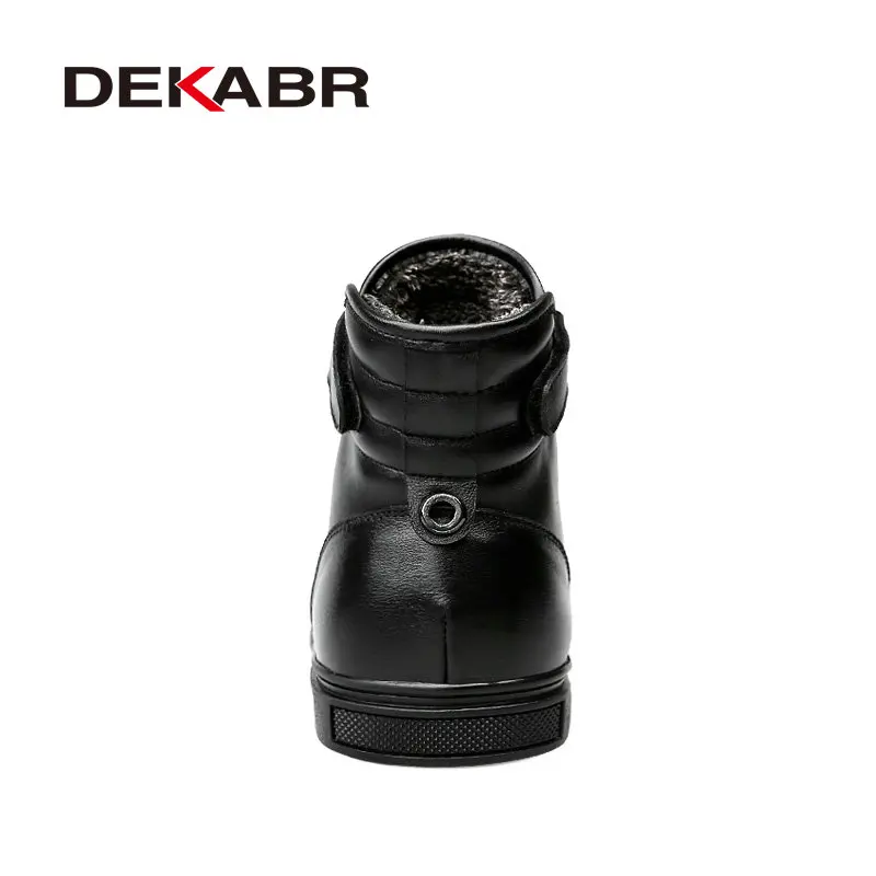 Winter Snow Boots Men Boots DEKABR Genuine Leather Handmade Men Winter Fur Comfortable Motorcycle Size 38~48
