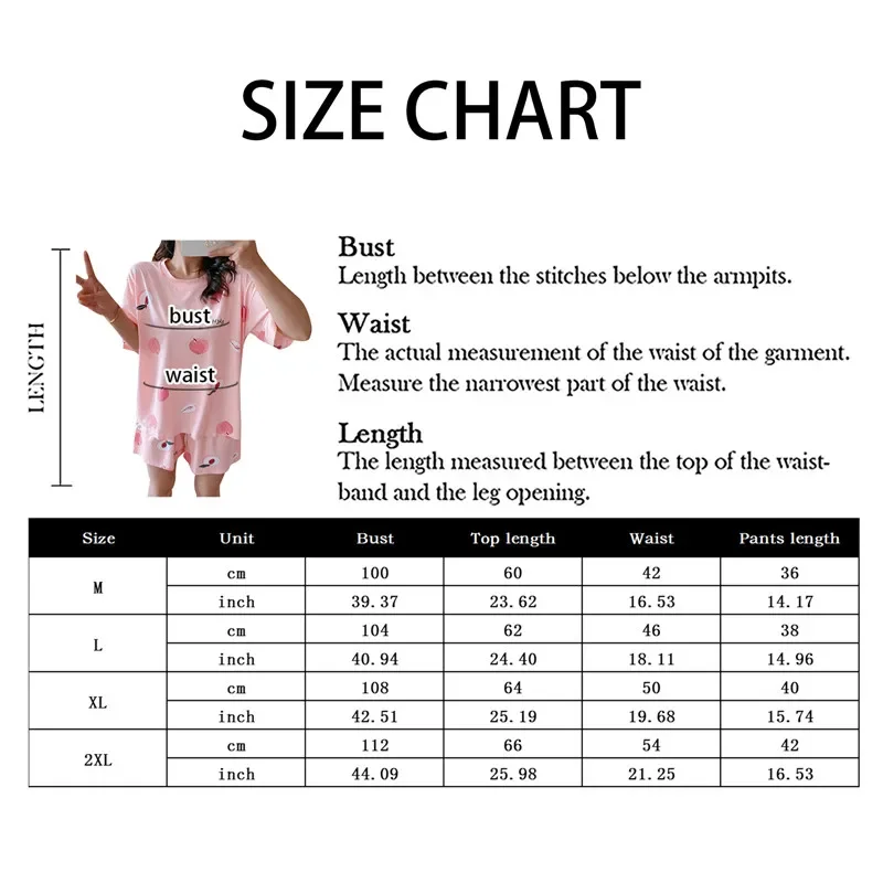 Women Pajamas Set Women Pajama Suit Women Pajamas Set Panda Cartoon Printed Short Sleeve T Shirt+Shorts 2 Pieces Woman Soft Casual Sleepwear Homewear Pijimas