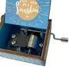 6.4* 5.2cm Mini Music Box Rotary Handle Wooden Music Box You Are My Sunshine Mechanical Musical Box Desktop Decor Birthday Gift 4