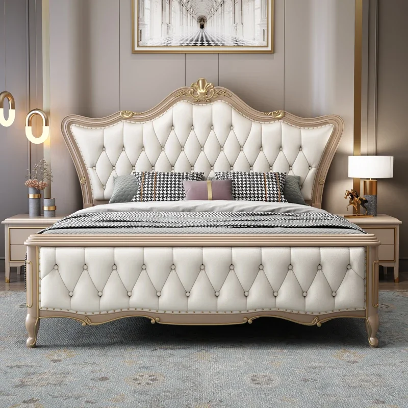 

Storage Royal Nordic Double Bed King Size Luxury King Size Twin Bed Frame Platform Castle Bedroom Camas Matrimonial Furniture
