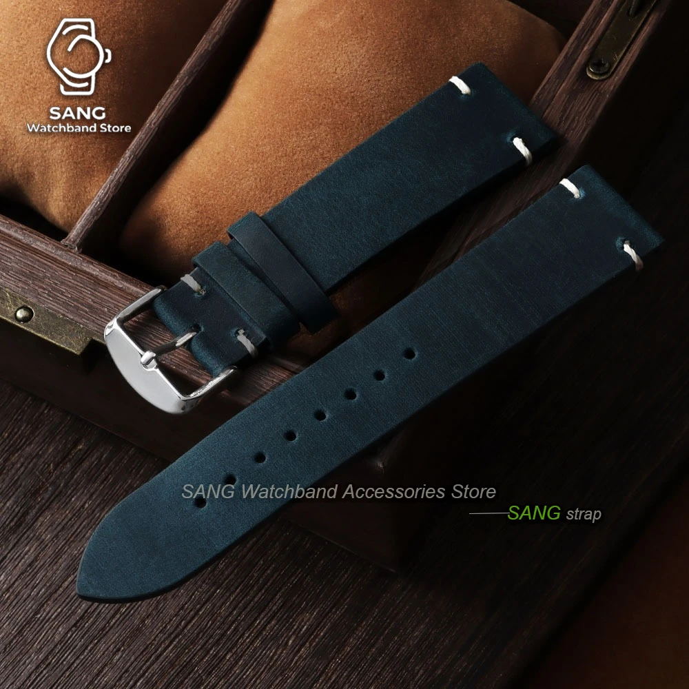 Vintage Oil Wax Crazy Horse Leather Watch Strap - Multiple Sizes Available