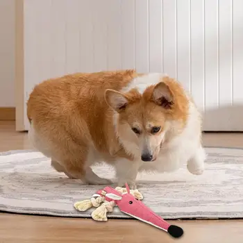 Plush Dog Toys With Squeakers Cotton Rope Knot Biting And Grinding Toys Bite-resistant Interactive Dog Chew Toy Cleaning Teeth 2