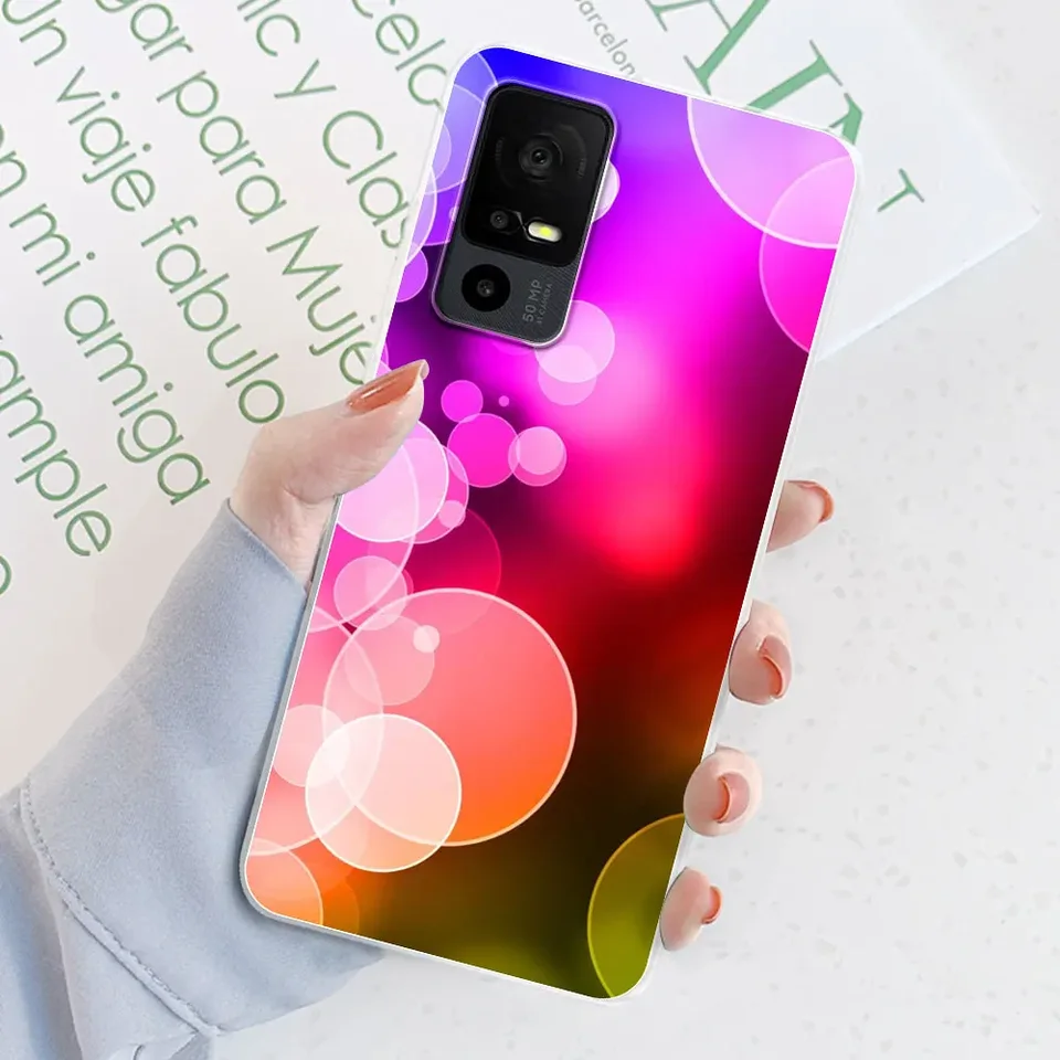 Cover SEAHAI Per TCL 40 SE, Custodia In Silicone TPU Trasparente Con Motivo Gatto, Antiurto E Sottile - 4