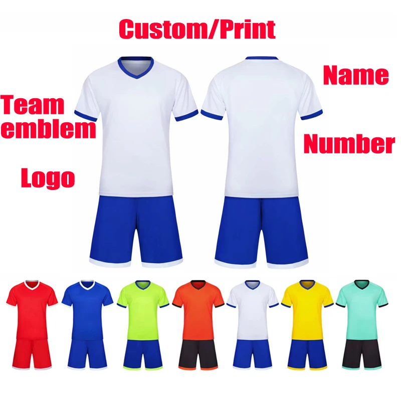 Football uniform custom Football training clothing Adults and Kid  Soccer Clothes Sets Short Sleeve LOGO Printing Custom