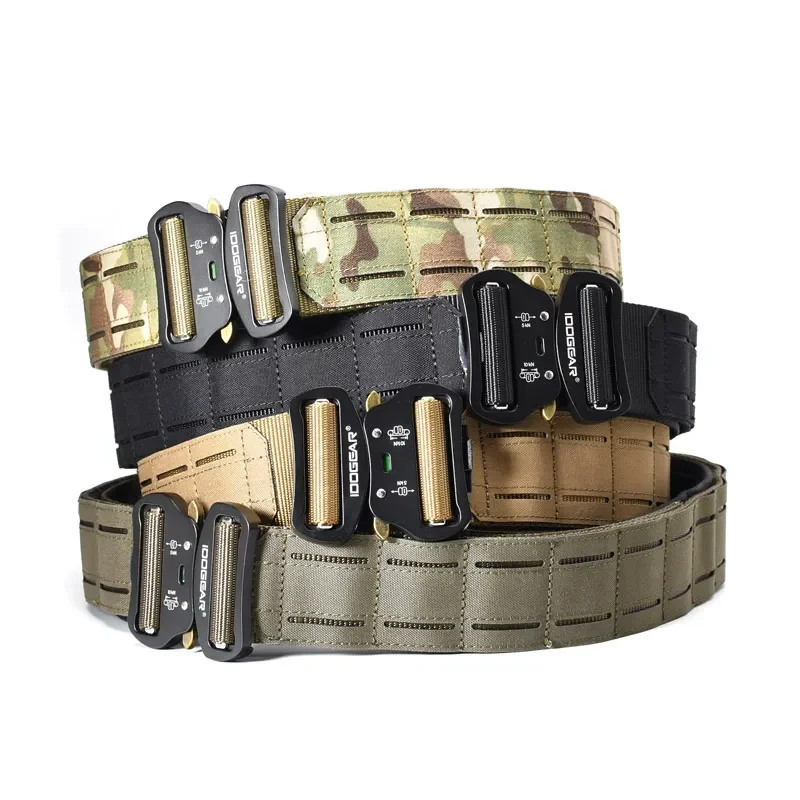 

Inch Hunting Release Mens Sports Tactical MOLLE Two-in-One Durable Quick Outdoor Belt Combat New 2 Buckle Belt