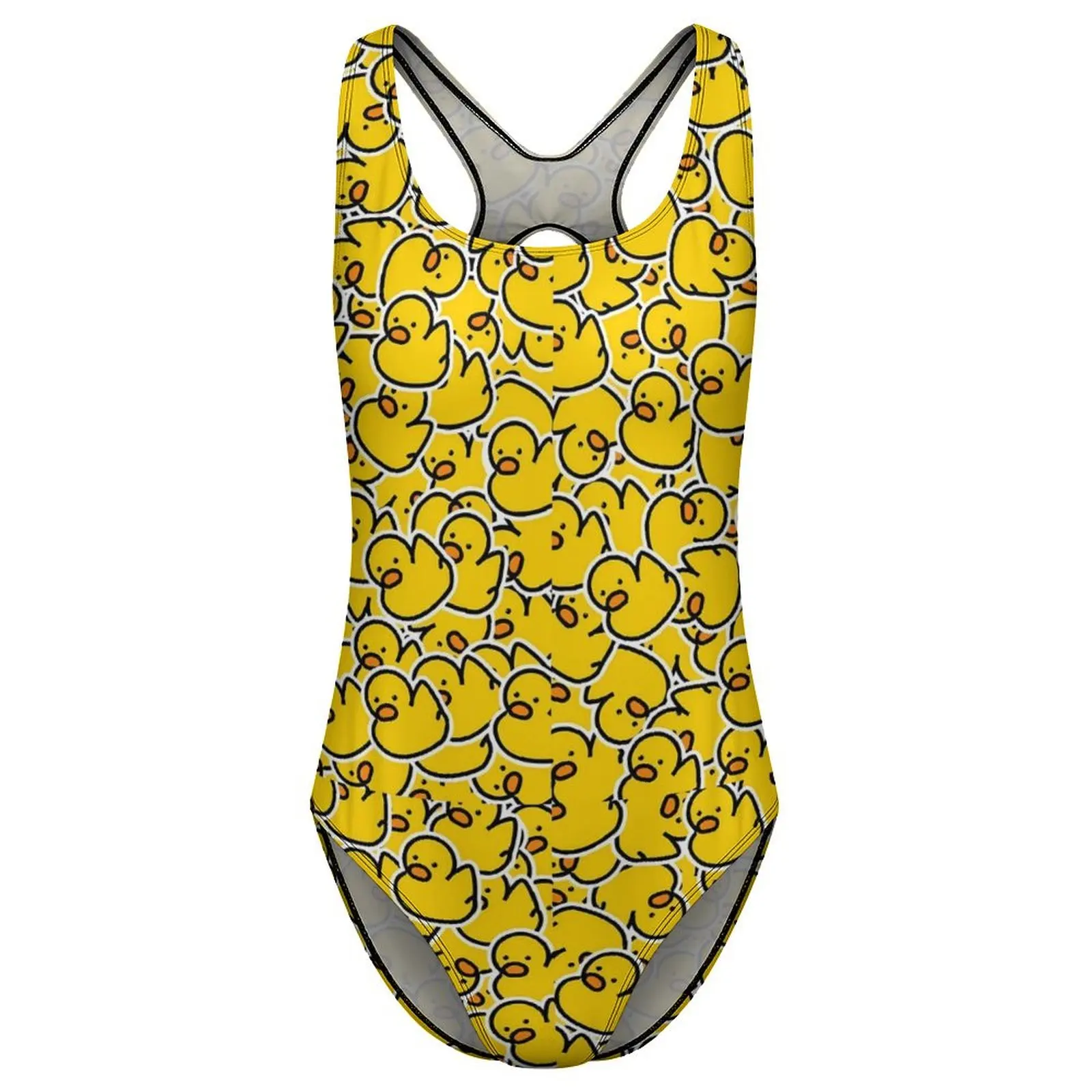 Bunch of Rubber Ducks Swimsuit Animal Push Up Swimwear One Piece Holiday Bathing Suit Bodysuit Sexy Design Beach Wear Plus Size